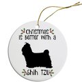 Mirage Pet Products Breed Specific Round Christmas Ornament Shih Tzu ORN-R-B70